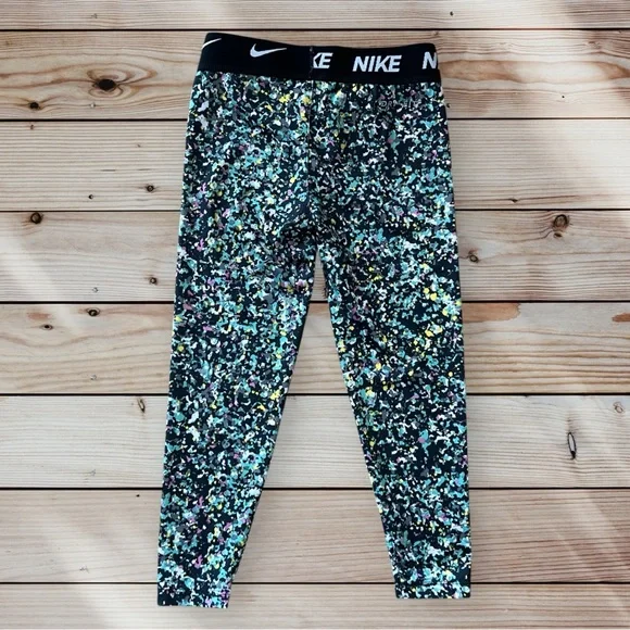Girls 5 Nike Kids Multicolor Leggings pants Dri Fit - Picture 2 of 7